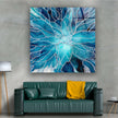 Stained Silver and Blue Flower Tempered Glass Wall Art - MyPhotoStation