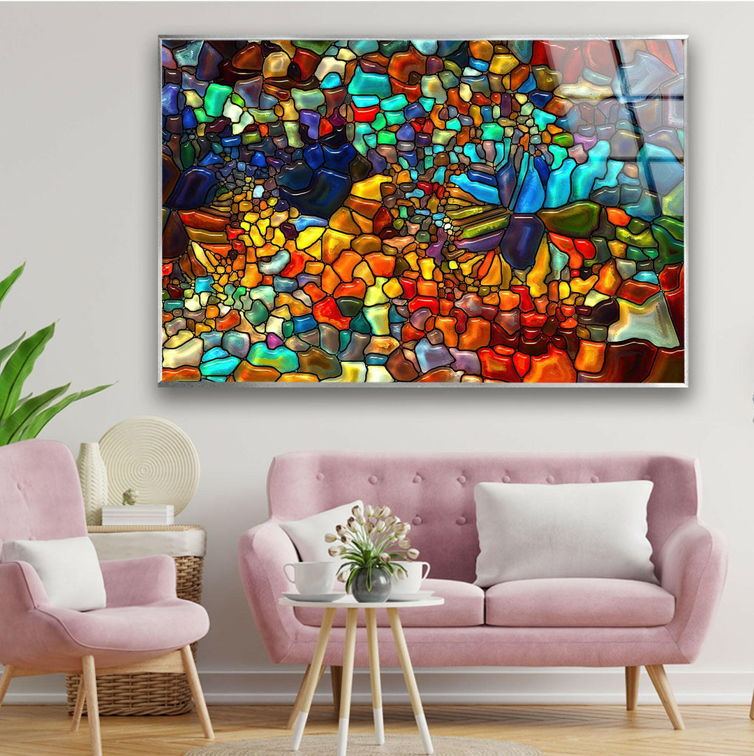 Colorful Mosaic Tempered Glass Wall Art - MyPhotoStation