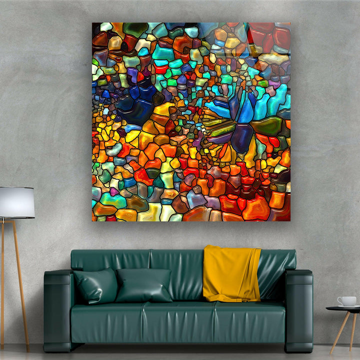 Colorful Mosaic Tempered Glass Wall Art - MyPhotoStation