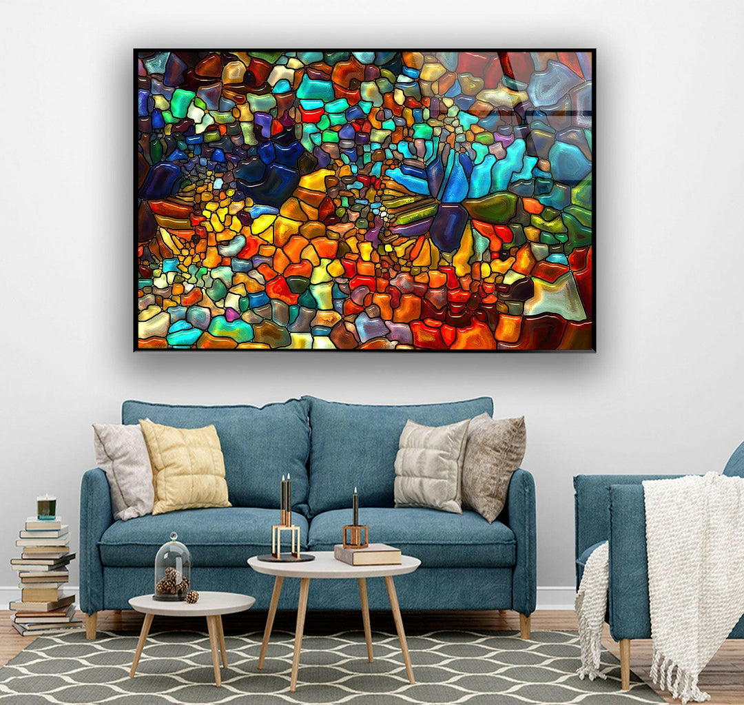 Colorful Mosaic Tempered Glass Wall Art - MyPhotoStation