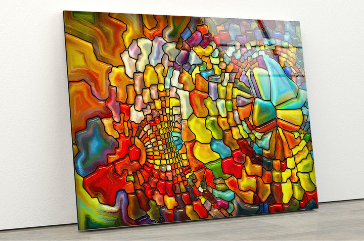 Colorful Mosaic Stained Glass Wall Art glass photo prints, glass picture prints