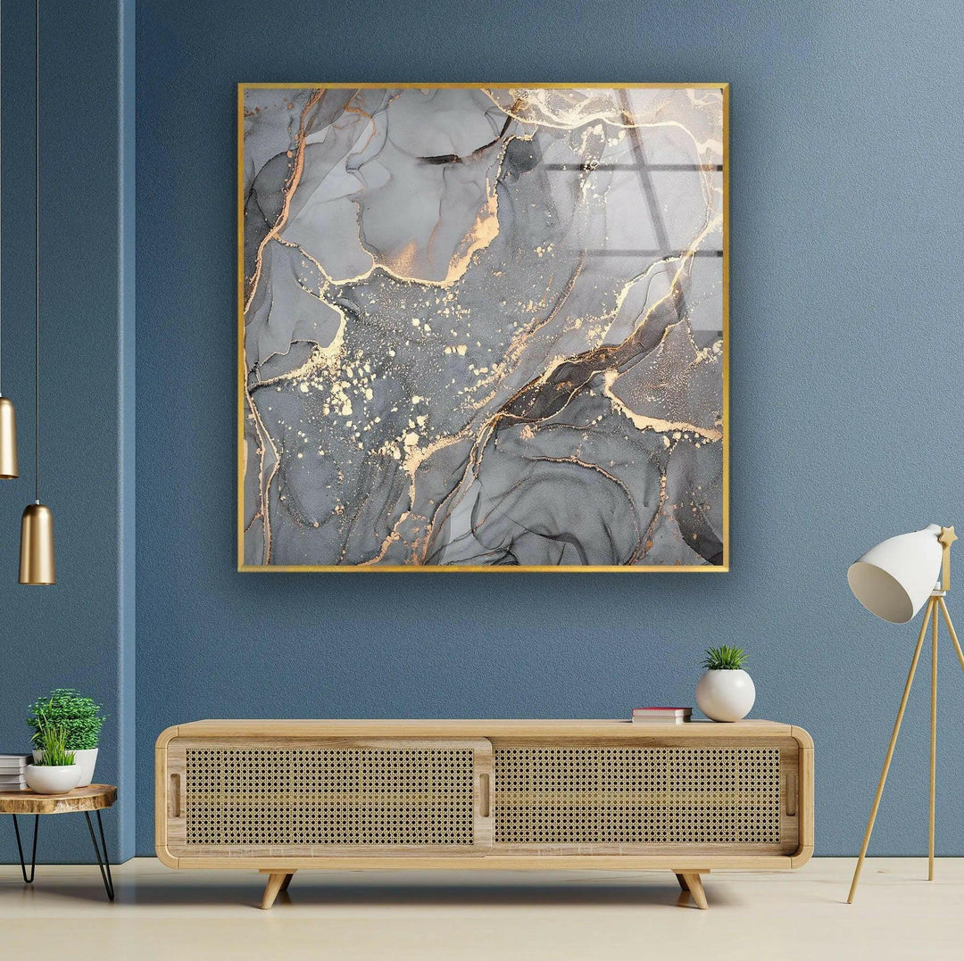 Gray Marble Art Tempered Glass Wall Art - MyPhotoStation