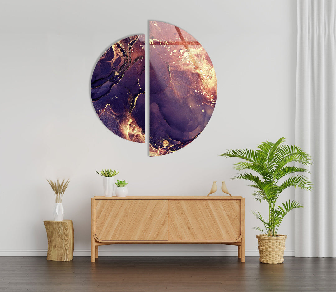 Abstract Marble Purple Glass Wall Art glass wall decor, glass wall art decor
