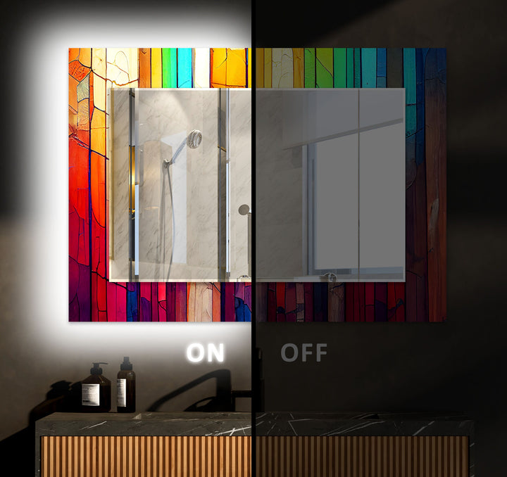 Colored Woods Wall Mirrors Huge Wall Mirror
