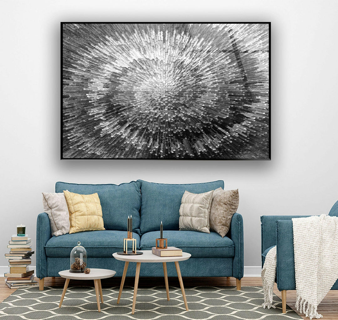 Silver Abstract Tempered Glass Wall Art - MyPhotoStation