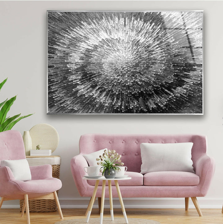 Silver Abstract Tempered Glass Wall Art - MyPhotoStation