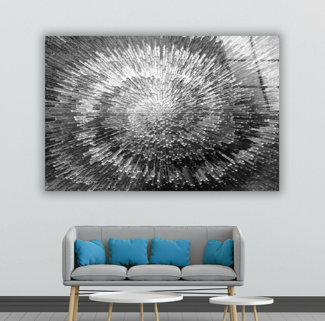 Silver Abstract Tempered Glass Wall Art - MyPhotoStation