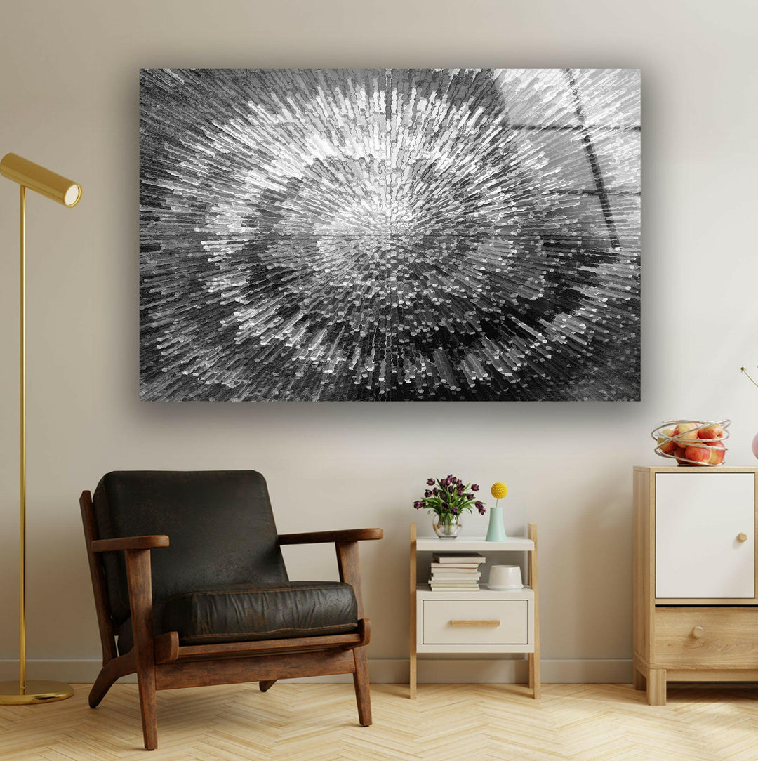 Silver Abstract Tempered Glass Wall Art - MyPhotoStation