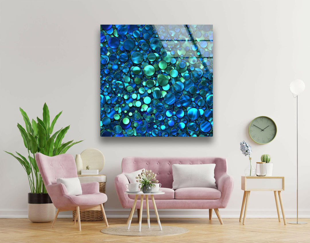 Blue Abstract Tempered Glass Wall Art - MyPhotoStation