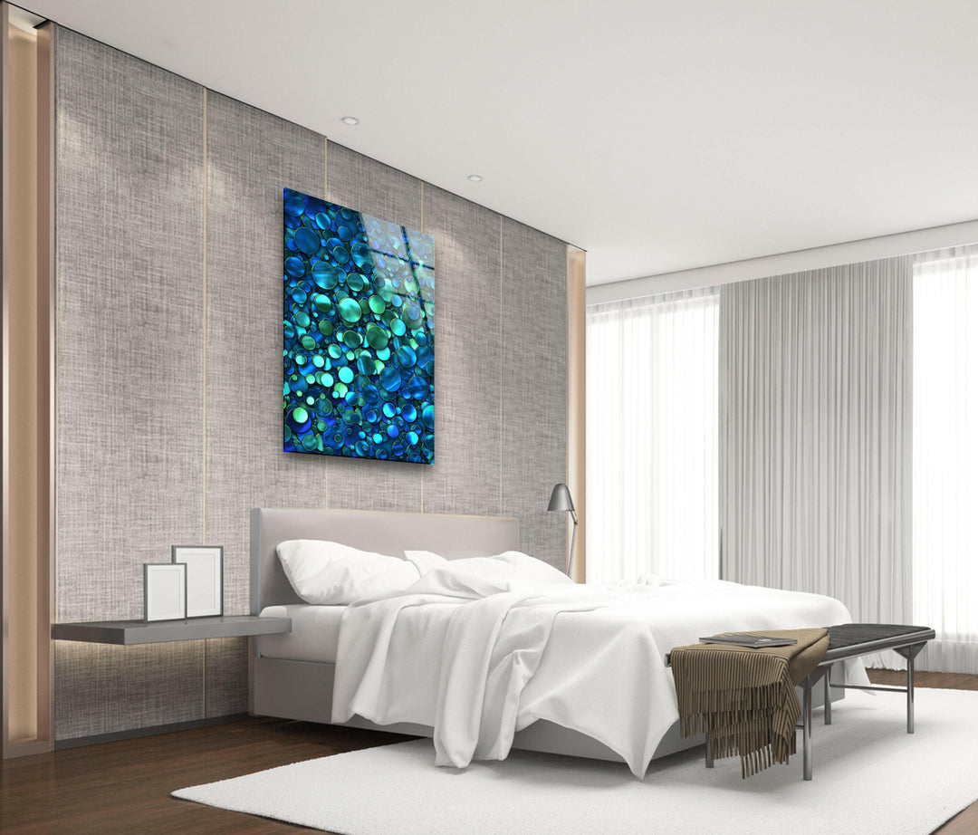 Blue Abstract Tempered Glass Wall Art - MyPhotoStation