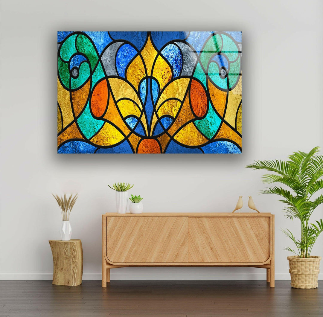 Stained Abstract Glass Wall Art picture on glass wall art, photos printed on glass