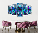 Blue Stained Tempered Glass Wall Art