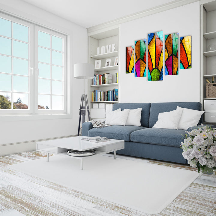 Abstarct Colorful Stained Glass Wall Art, custom glass photo prints, large glass prints