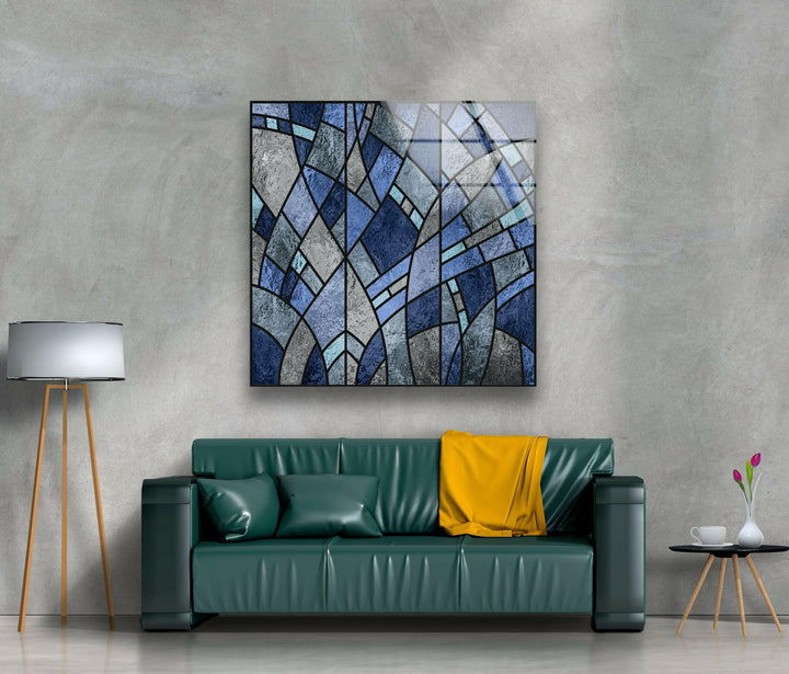 Blue Stained Decorative Glass Wall Art glass image printing, glass prints from photos