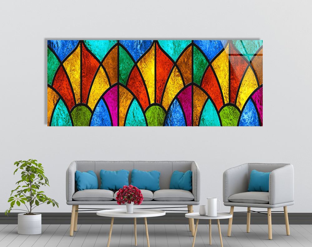 Abstarct Colorful Stained Glass Wall Art, photo print on glass, prints on glass wall art