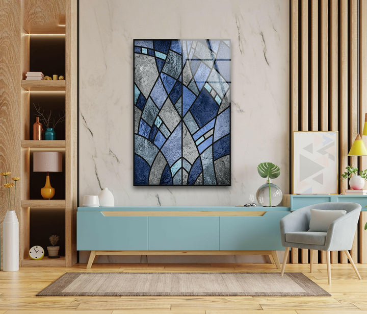 Blue Stained Decorative Glass Wall Art glass wall decor, glass wall art decor