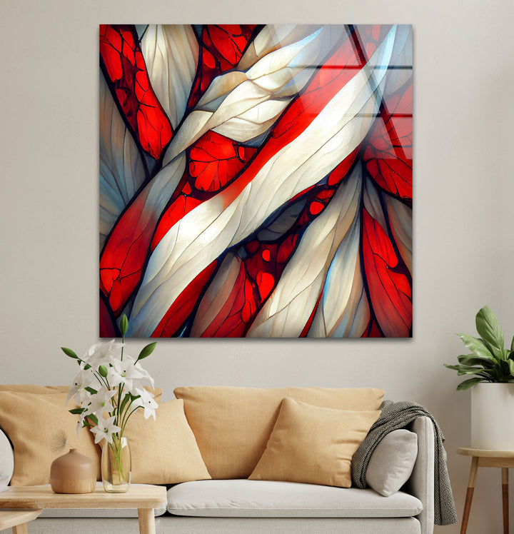 Stained Red Glass Wall Art large glass photo prints, glass wall photos