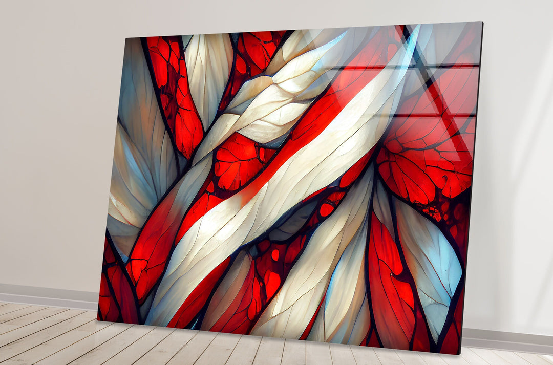 Stained Red Glass Wall Art custom glass pictures, glass art prints