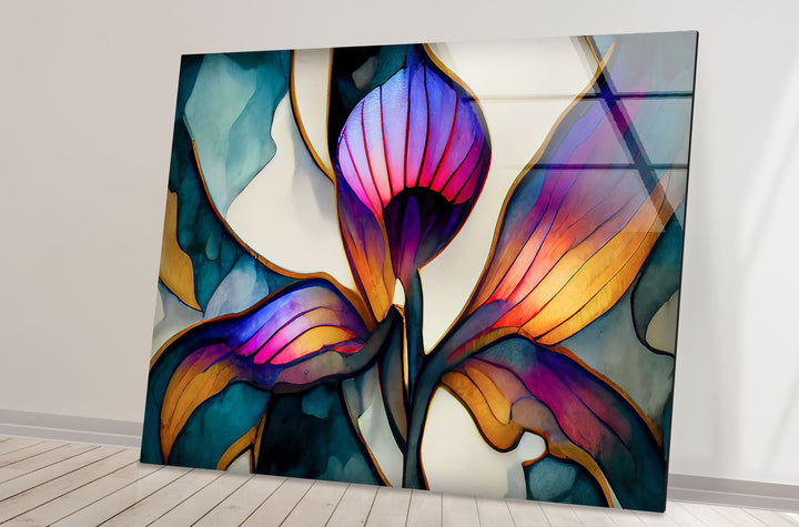 Stained Vivid Flower Glass Wall Art stained glass wall art, stained glass wall decor