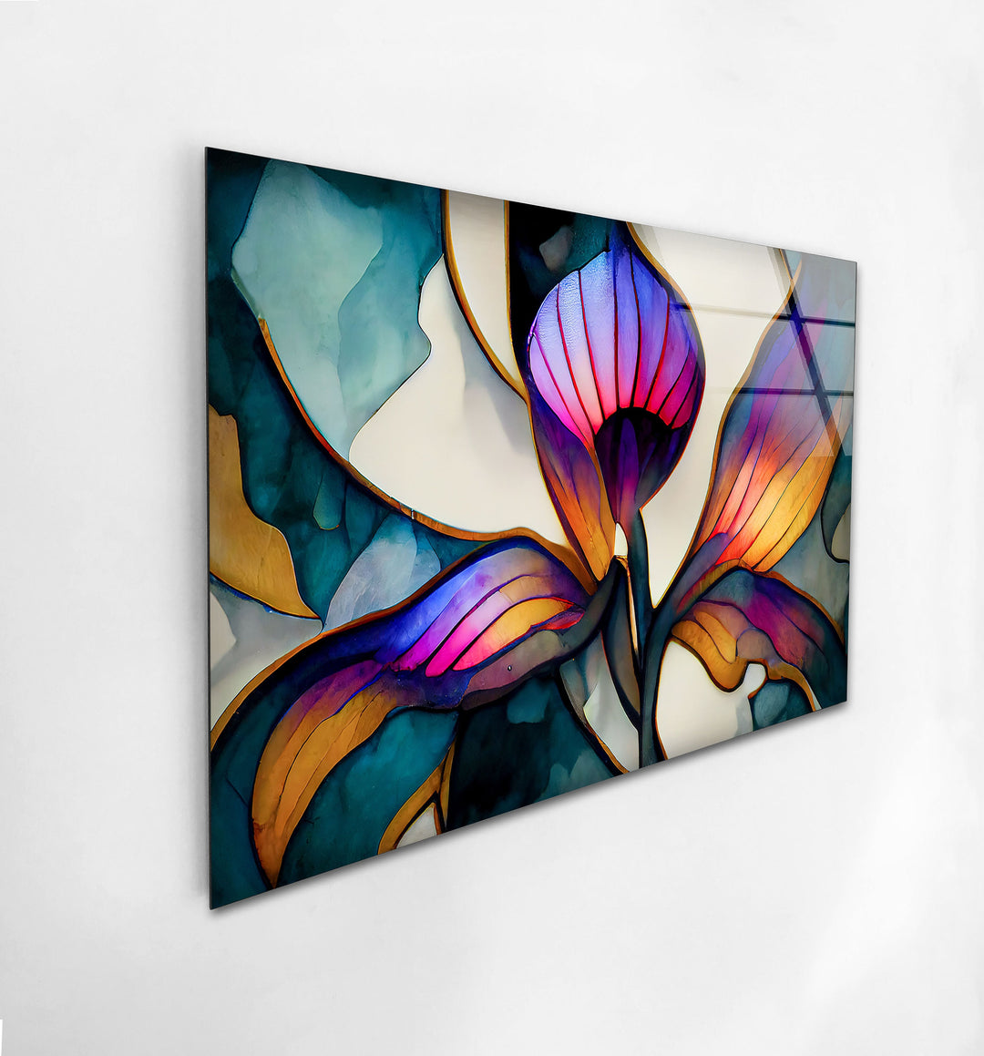 Stained Vivid Flower Glass Wall Art art glass wall art, glass wall art pictures