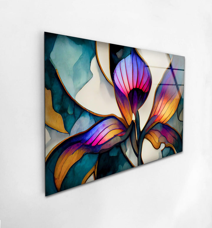 Stained Vivid Flower Glass Wall Art art glass wall art, glass wall art pictures