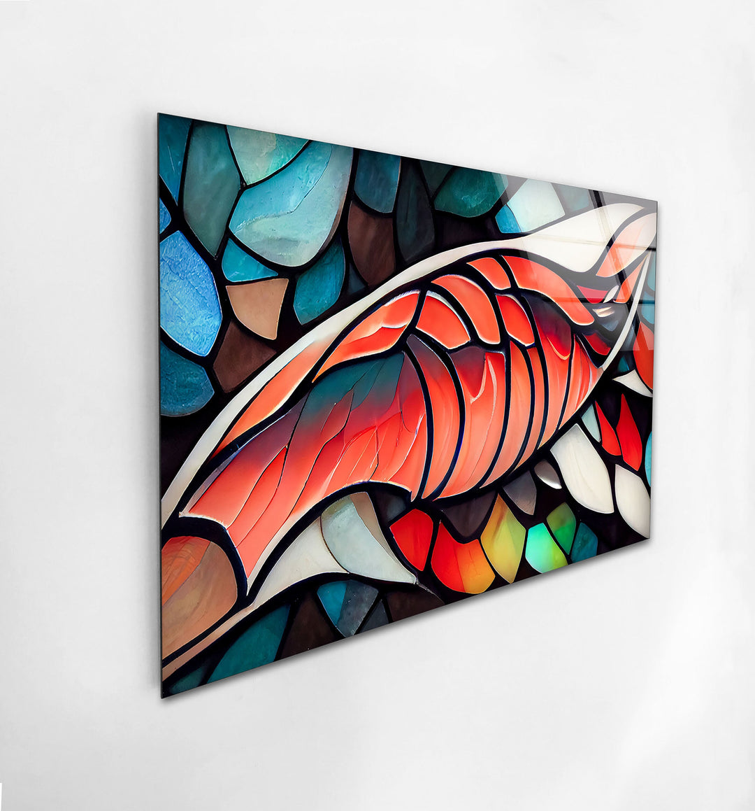 Koi Fish Stained Glass Wall Art glass image printing, glass prints from photos