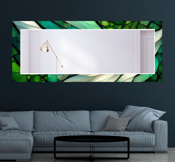 Stained Green Wall Mirror Gold Wall Mirror
