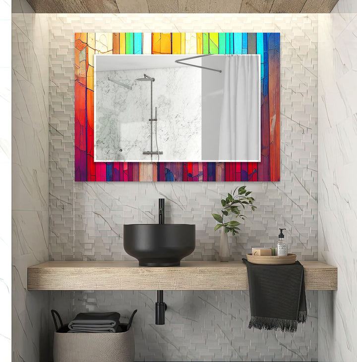 Colored Woods Wall Mirrors Gold Wall Mirror
