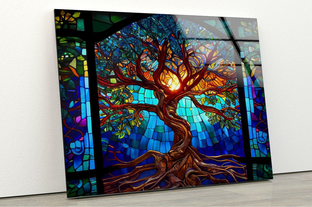 Stained Tree Glass Wall Art glass pictures for Wall, glass prints wall art