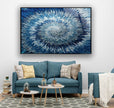 Blue Fractal Art Tempered Glass Wall Art - MyPhotoStation