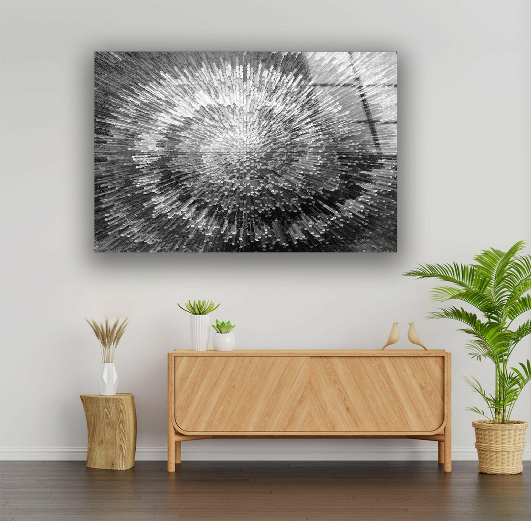 Silver Abstract Tempered Glass Wall Art - MyPhotoStation