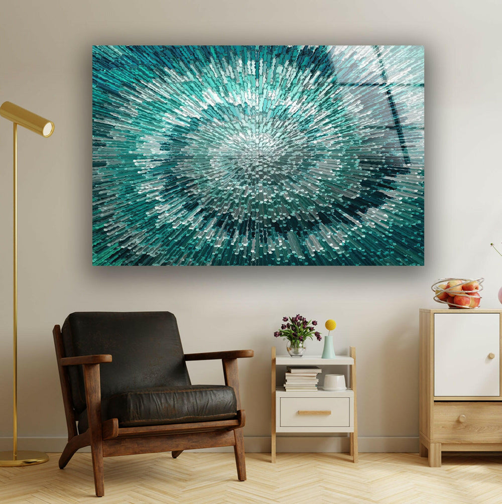 Emerald Green Abstract Glass Wall Art