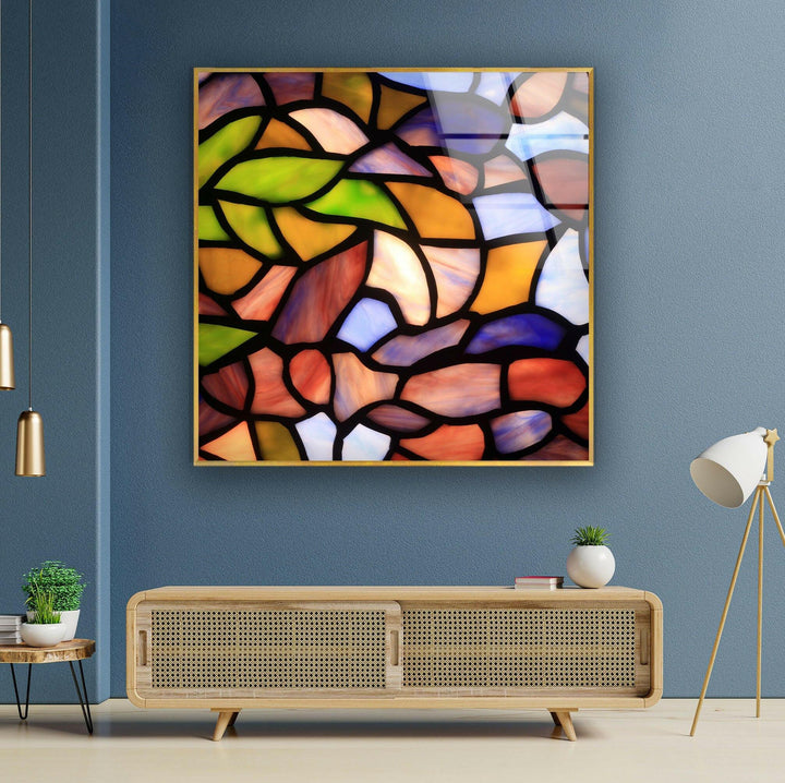 Stained Colored Leaves Glass Wall Art glass art painting, glass art for the Wall