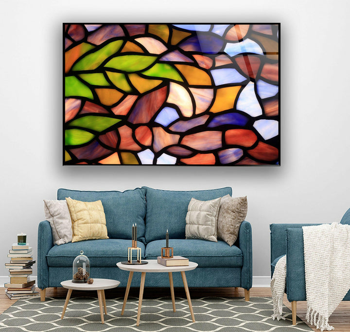 Stained Colored Leaves Glass Wall Art art glass wall art, glass wall art pictures