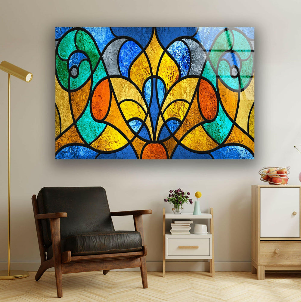 Stained Abstract Glass Wall Art photo print on glass, prints on glass wall art