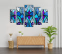 Blue Stained Glass Wall Art, glass art painting, glass art for the Wall