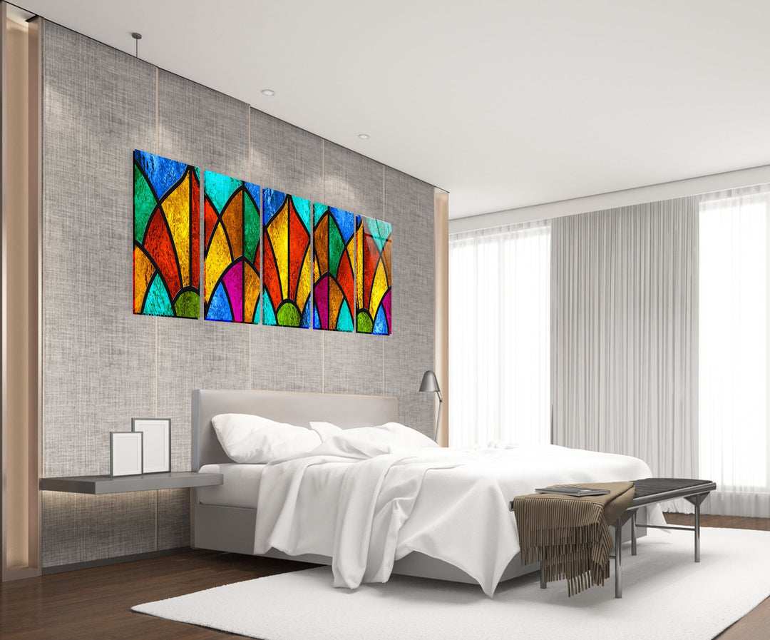 Abstarct Colorful Stained Glass Wall Art, print on glass, glass printed photos