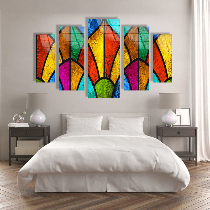 Abstarct Colorful Stained Glass Wall Art, glass wall decor, glass wall art decor