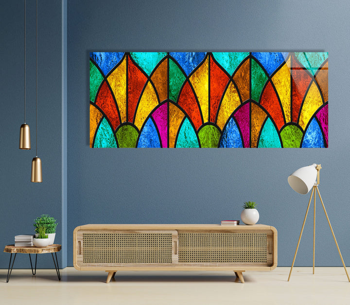 Abstarct Colorful Stained Glass Wall Art, glass art painting, glass art for the Wall