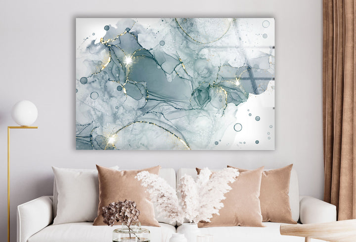 Pastel Cyan Mint Marble Glass Wall Art , art glass wall art, glass wall art pictures