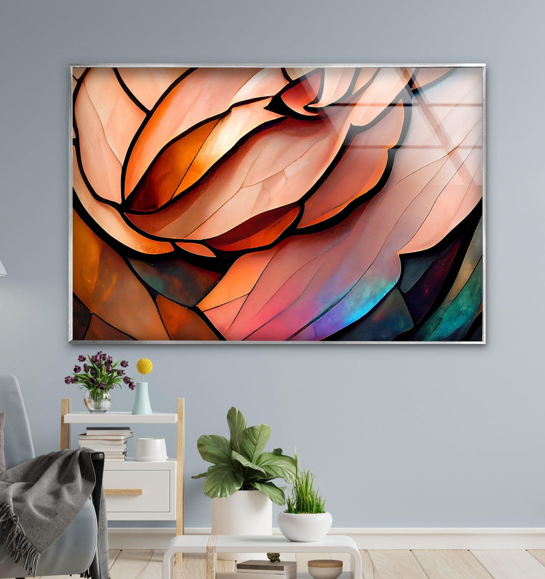 Stained Rose Glass Wall Art picture on glass wall art, photos printed on glass