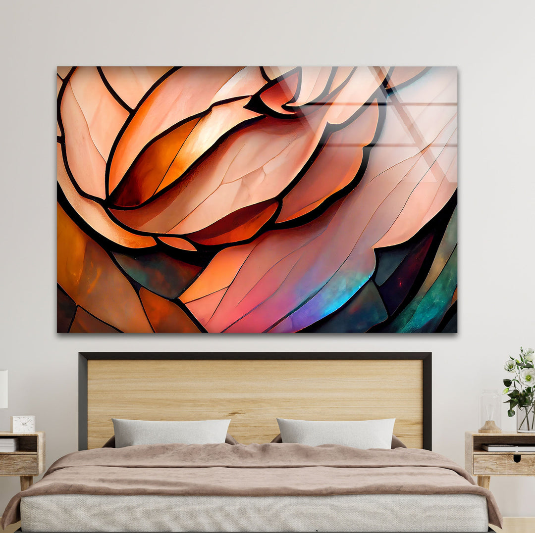 Stained Rose Glass Wall Art glass wall decor, glass wall art decor