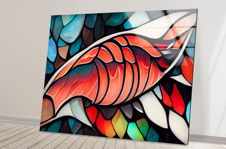 Koi Fish Stained Glass Wall Art Glass Printing Wall Art, Print photos on glass