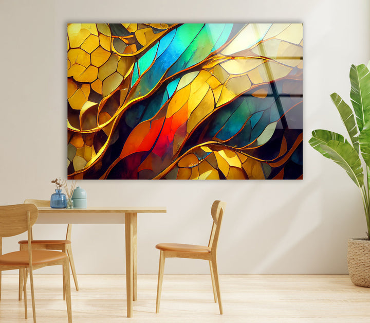 Gold Stained Glass Wall Art glass art painting, glass art for the Wall