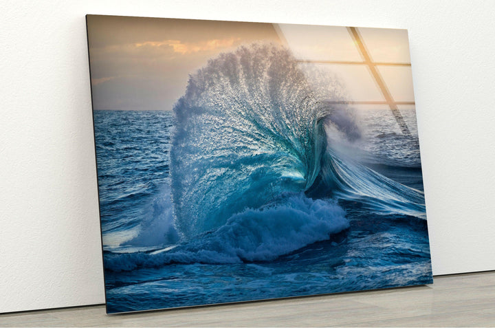 Big Ocean Wave Glass Wall Art glass pictures for Wall, glass prints wall art