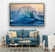 Wavy Sea Tempered Glass Wall Art