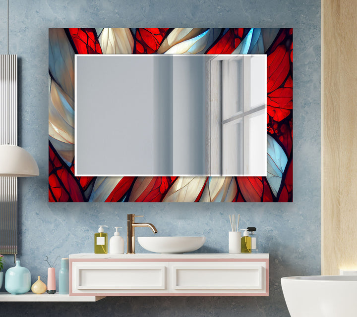 Colorful Stained Wall Mirror Modern Wall Mirror Round Mirror
