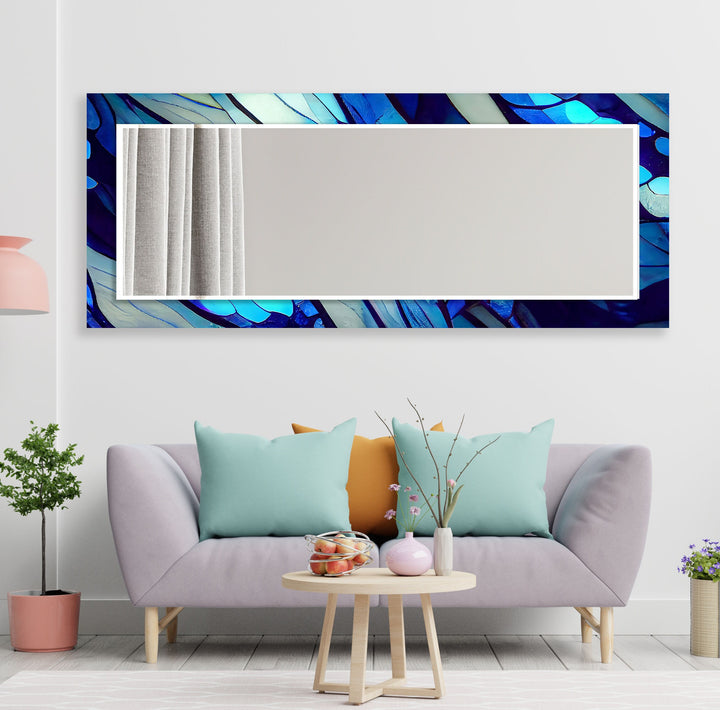 Blue Nacreous Abstract Wall Mirror big wall mirror
