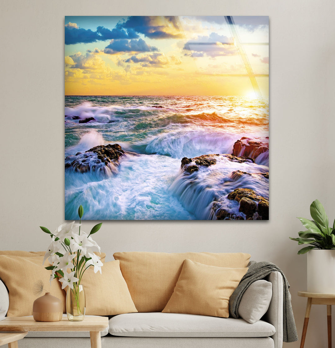 Coastal Landscape Glass Wall Art