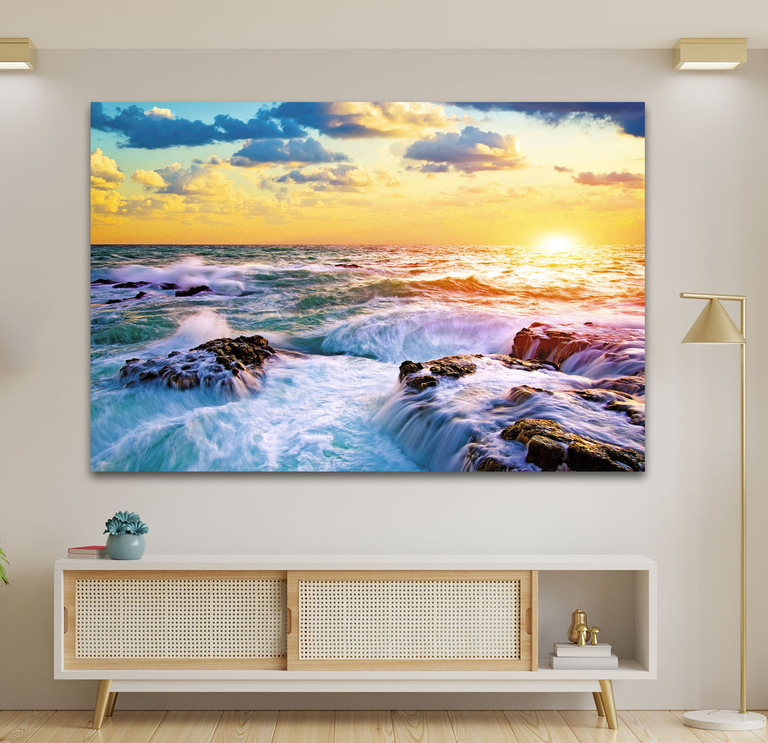 Coastal Landscape Glass Wall Art